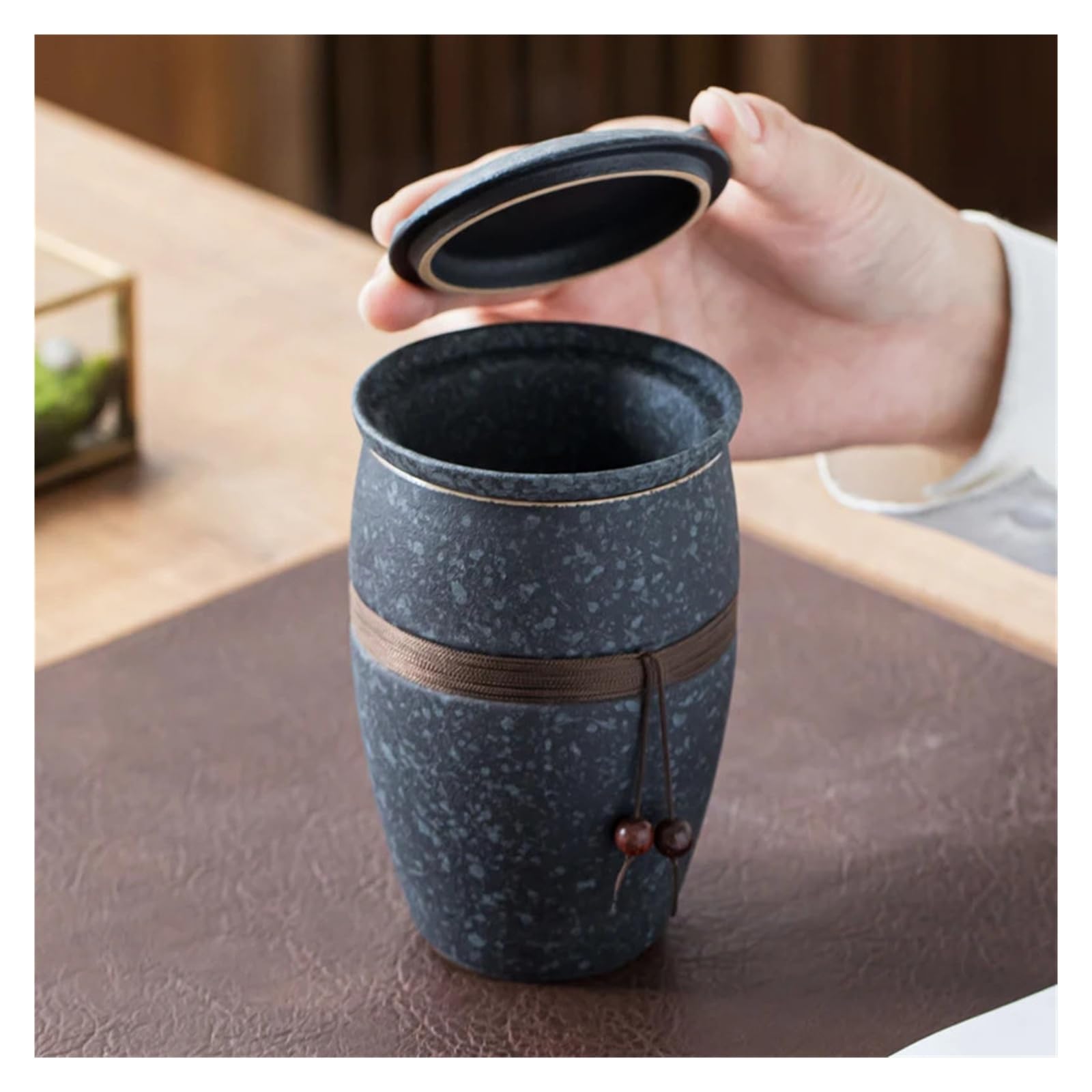 Genérico Taza de té de cerámica japonesa con filtro incorporado 250 ml