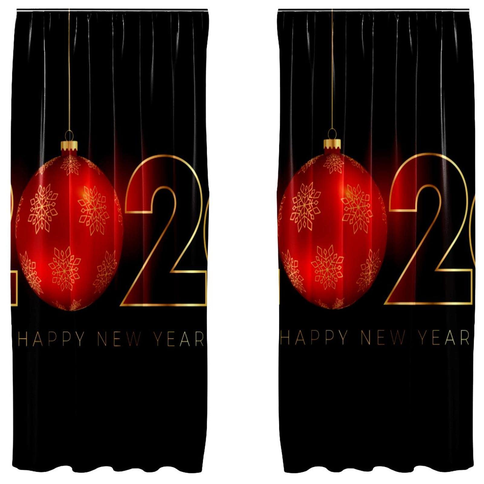 Rideaux pour chambre à coucher esprit de Noël lot de 2 panneaux