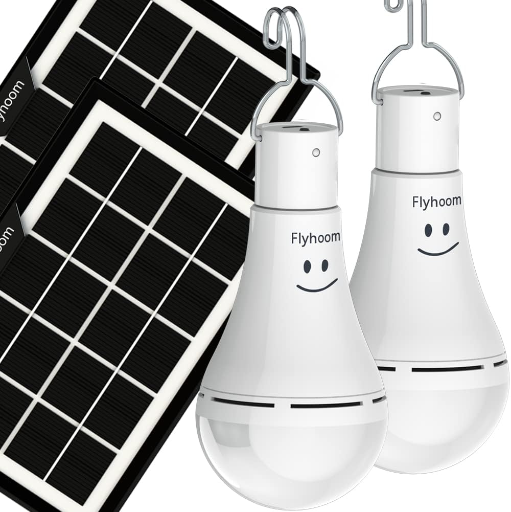 Flyhoom Portable Solar Camping Light Bulb with Remote