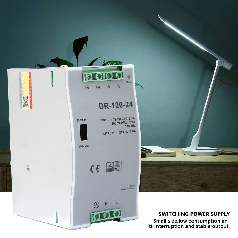 NDR-120-24 120W 24V 5A MEAN WELL NDR-120-24 120W 24V DIN Rail Schakelende Voeding 110 V/220 V AC Naar 24V DC 5A Industriële Power Unit PSU Transformator Din Rail Power Supply