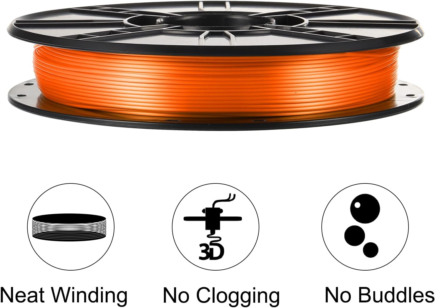uxcell PLA 3D Printer Filament, 1.75 Millimeters, 500g Spool (1. 1 Lbs) Orange 3D Printing Filament for 3D Drawing Pen Refill, 3D Printers