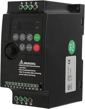 Variable Frequency Drive, VFD Inverter, 3PH AC380V 400V Input, 2.2KW 5.1A Output, Copper Coil, Aluminum Block Cooling, AVR, for Fans, Water Pumps, Carving Machines