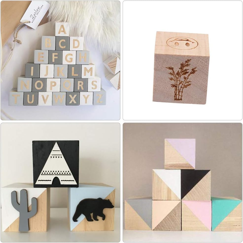 BUYGOO 50Pcs 1.5 inch Wooden Cubes Unfinished Wood Blocks for Wood Crafts, Wooden Cubes, Wood Square Blocks for Crafts and DIY Décor, and DIY Projects