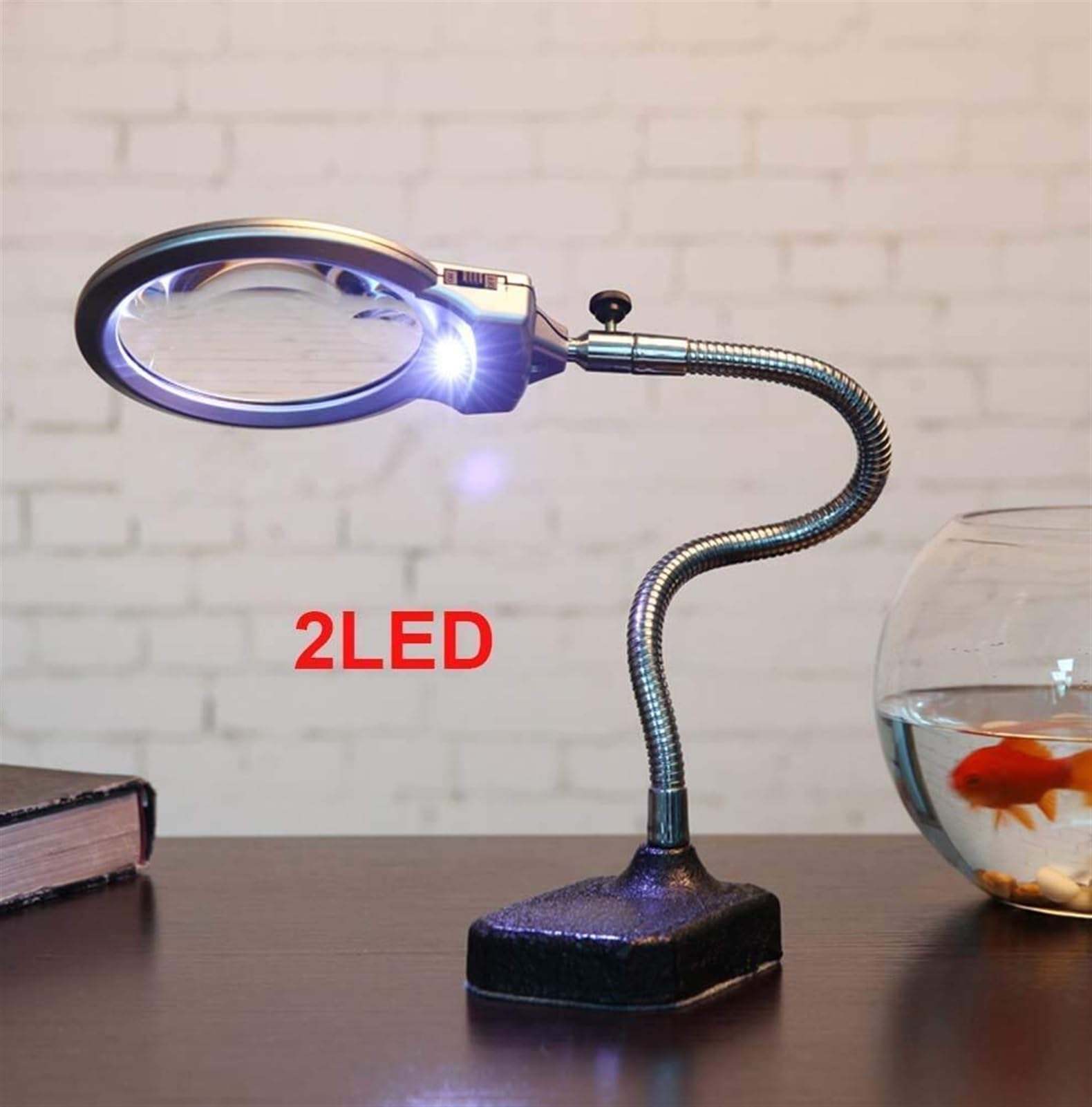Lampa z lupą biurkową z oświetleniem LED Lampa powiększająca Led Składana lupa Lampa biurkowa Powiększenie 2,25x Regulowane ramię obrotowe Chaser of Light