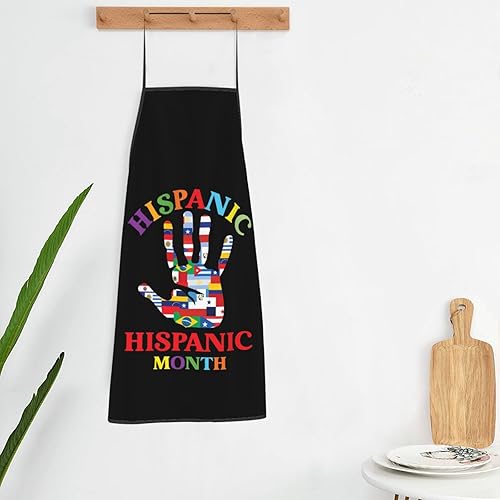 Miniatura 5 de Delantal del Mes Nacional de la Herencia Hispana para mujeres y hombres, para hornear a la parrilla, jardinería, cocina, aseo, barbacoa, cocina,