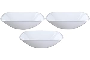 Corelle Square Rounds 1-1/2 Quart Versatile Serving Bowl Set of 3