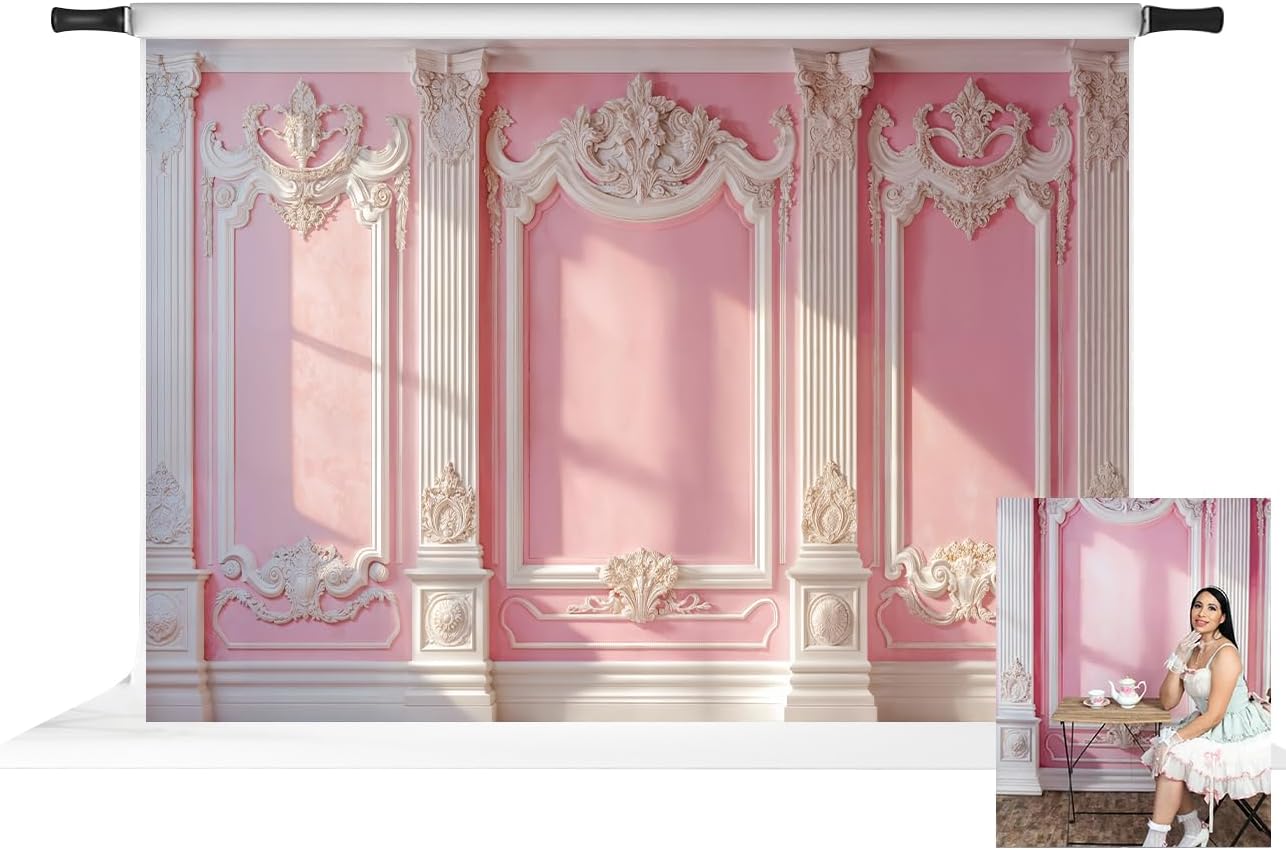 Kate Pink Elegant Wall Backdrop for Photography Vintage Wall Home Decoration Background Photo Studio Props 7x5ft