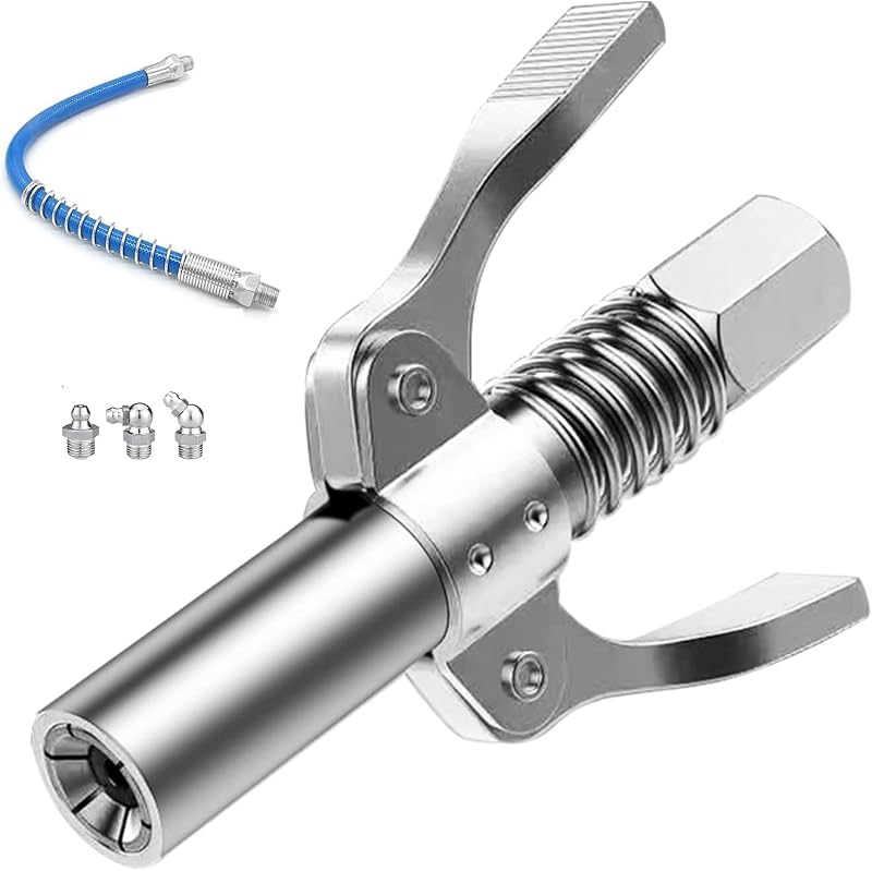 Acoplador para Engraxadeira GSXRB com Trava de Dupla Alça, Mangueira com Mola de 30,5 cm e 3 Bicos, 10.000 PSI
