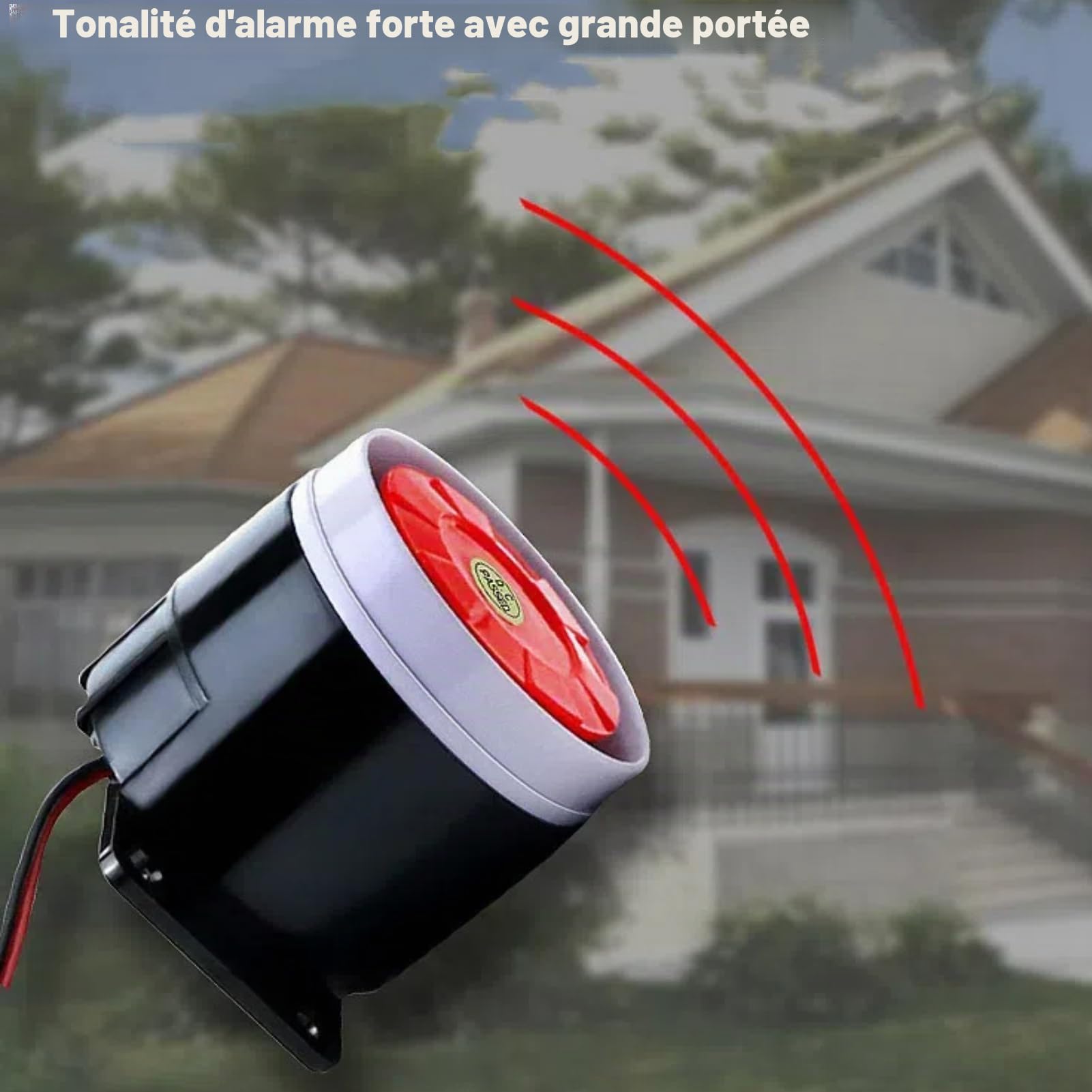 Sirène 12V Alarme, 120dB DC 12V Mini Klaxon Filaire Rouge pour Système de Base Kerui Avertissement sécurité à Domicile 220v Rail Bateau Sirène Alarme Sonore