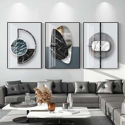 QKF 3 Pieces Modern Funky Wall Art For Living Room