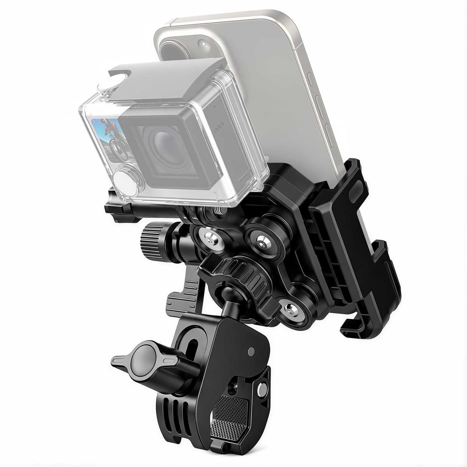 ZORBES® Motorcycle Phone Mount with Vibration Dampener Bike Phone Holder | Built in vibration damping structure, 360 degree rotatable adjustable width for both mobile phones action cameras-picture-23