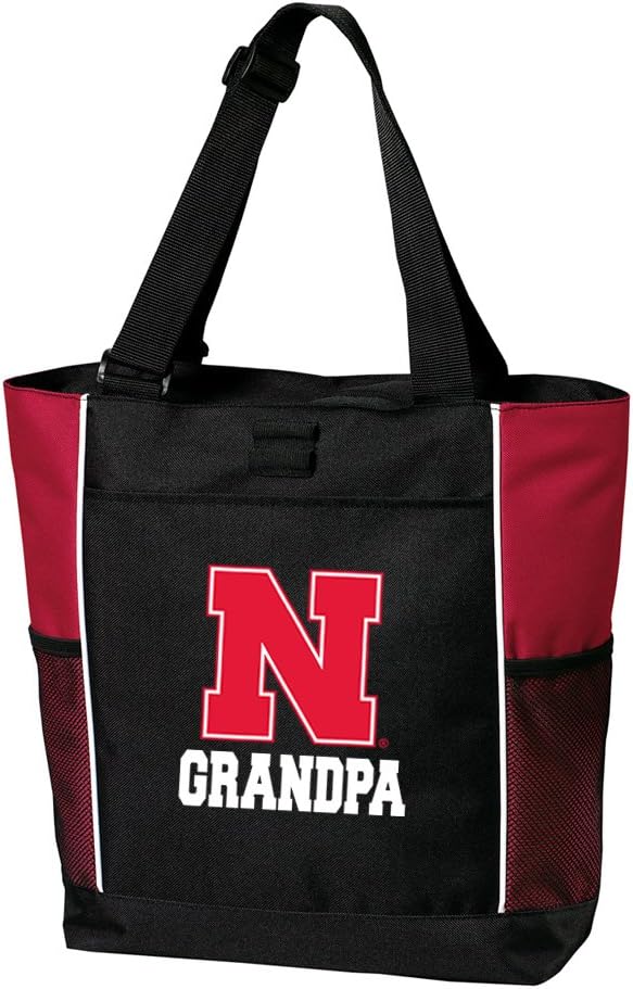 Broad Bay University of Nebraska Grandpa Tote Bags Red Nebraska Huskers Grandpa Totes Beach Travel