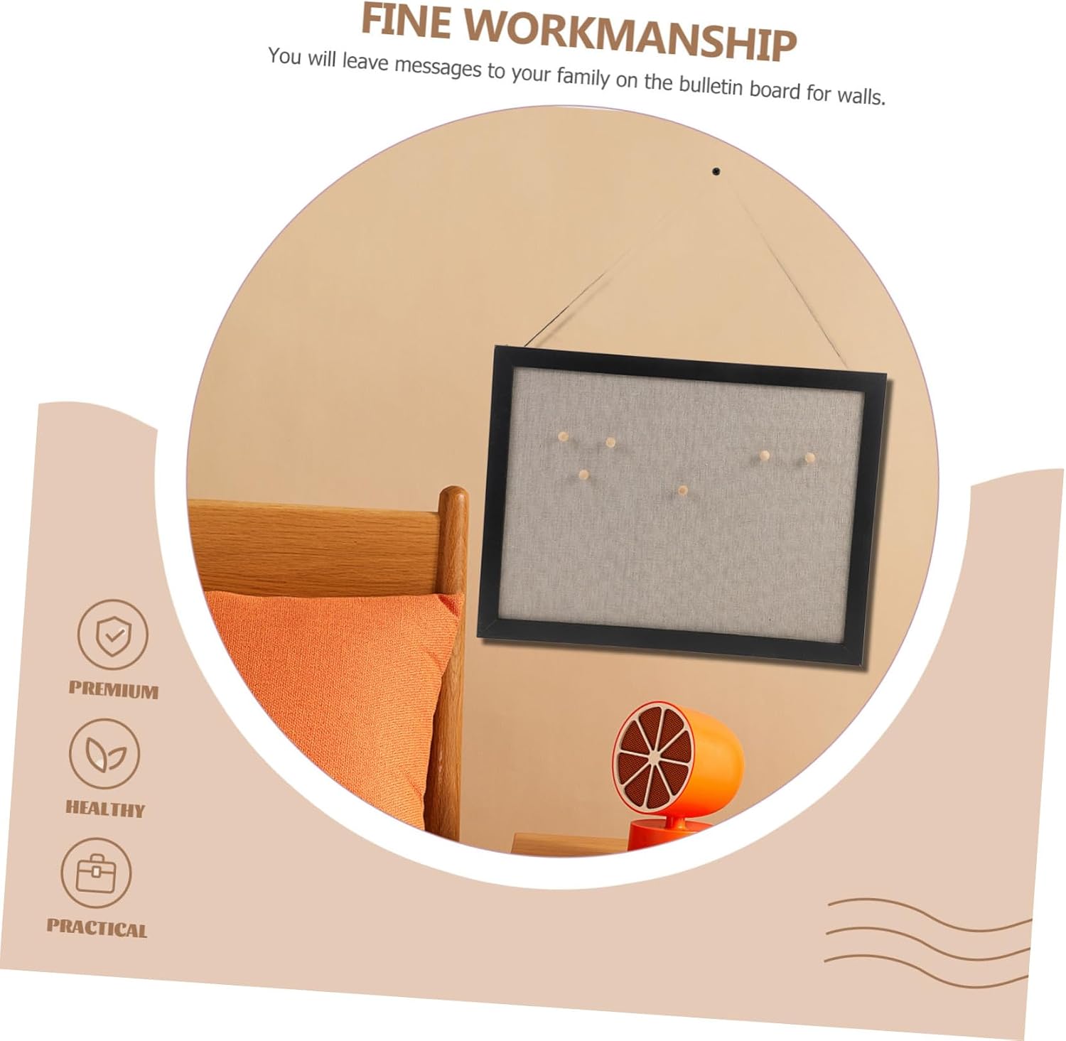ORFOFE Cork Bulletin Board with Frame Thick Cork Wall Board for Office Home Kitchen and Study Room Small Message Display for Notes and Photos