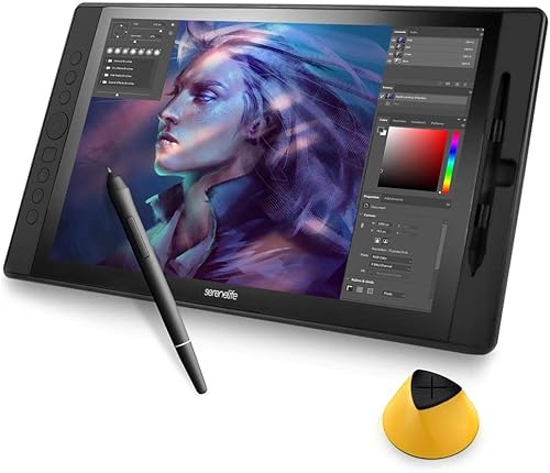 SereneLife Tablet gráfica de modo dual Monitor artístico de tecnología laminada completa de 21.5 pulgadas con pantalla táctil capacitiva y lápiz