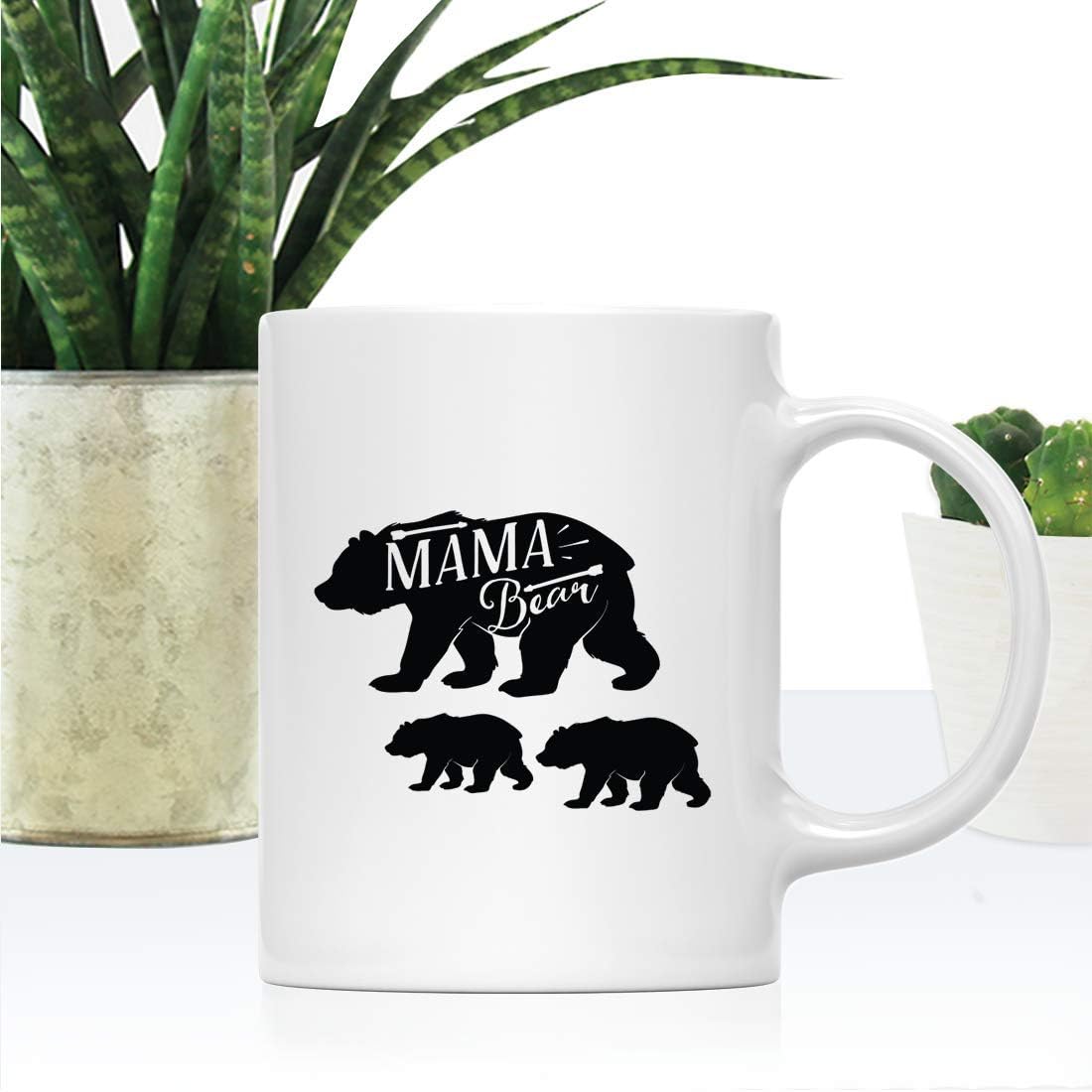 Andaz Press Mother's Day 11oz. Ceramic Coffee Tea Mug Gift for Mom, Mama Bear with Two Cubs Graphic, 1-Pack, Birthday Christmas Gift Ideas