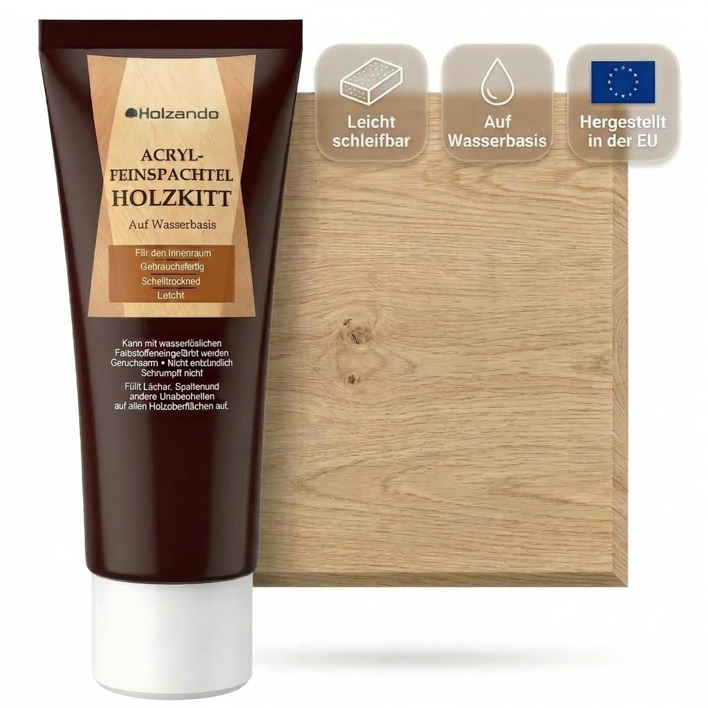 Stucco per legno acrilico per legno, OSB e pareti, noce scuro, 75, tubetto da 250 g
