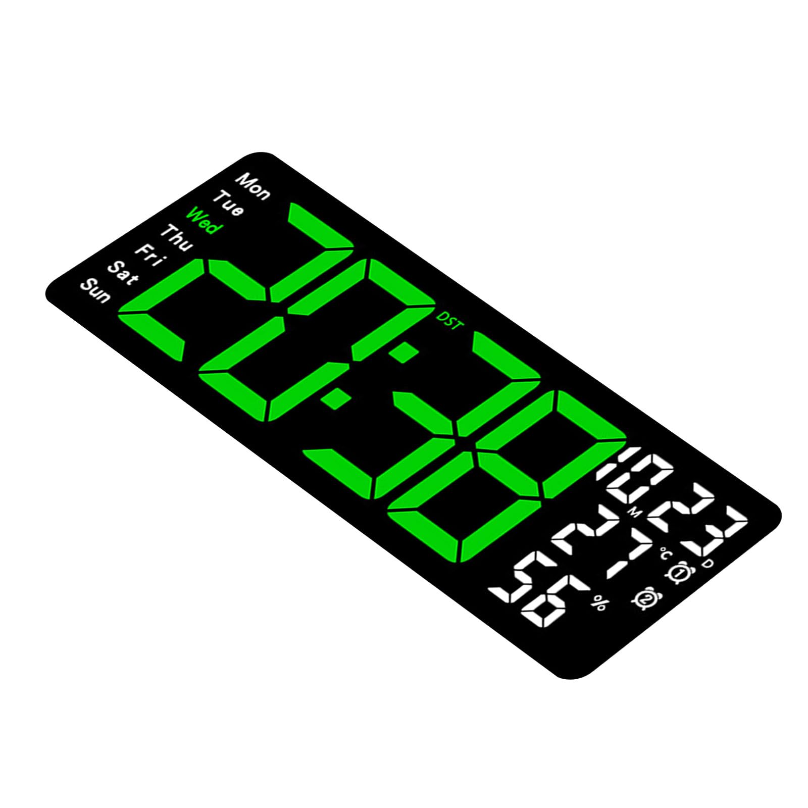 Yhplxyuus 17.3Inch LED Digital Clock with Auto Brightness and Time Management Alarm Temperature Date Week Display Bedroom Alarm Clock