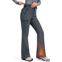 Moosehill Women's-Snow-Ski-Pants Water-Resistant Fleece Lined Winter Hiking Snowboard Thermal Insulated 5 PocketsGrey, 8, 29"