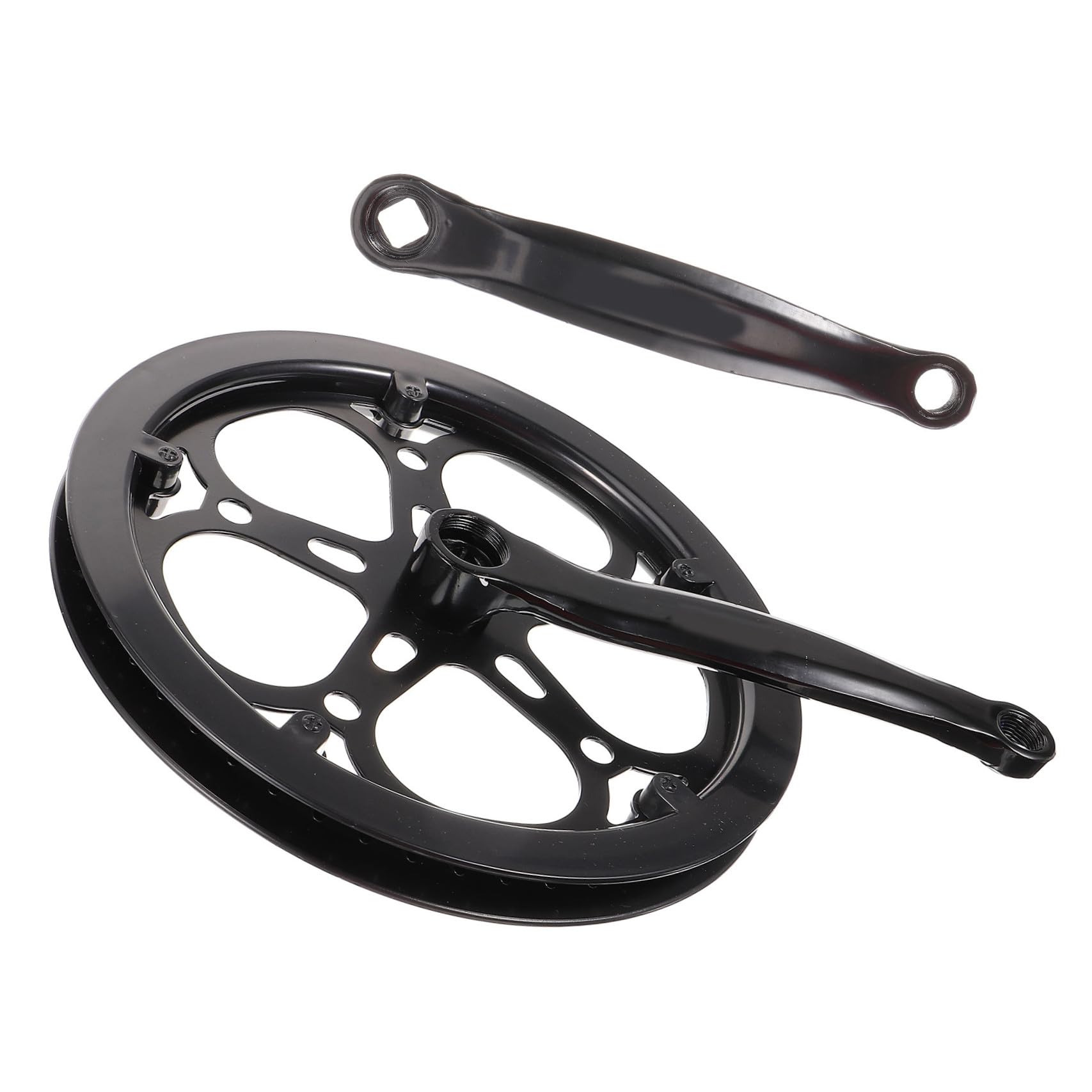 Outanaya Guarnitura Singola Bici 170 MM Corona 52 Denti in Ferro Pedivella Cava Resistente per Bici da Corsa e Scatto Fisso Accessorio Ricambio Trasmissione Ciclismo