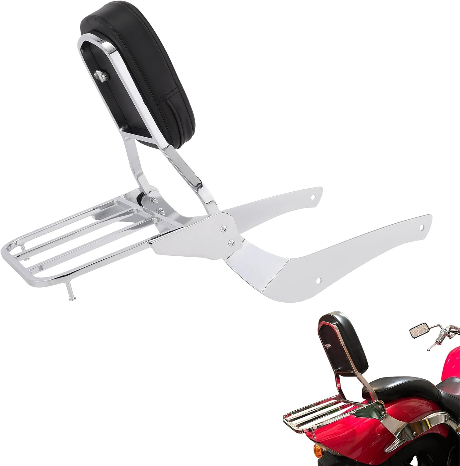 TCMT Detachable Sissy Bar Backrest Luggage Rack Fits For Suzuki Intruder Volusia VL800 2001-2011 Boulevard C50 2005-2011