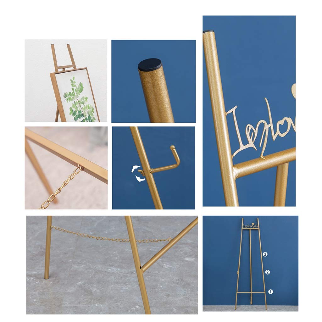 Caballete de hierro forjado resistente y duradero/trípode portátil/caballete para carteles de pie/para publicidad, bocetos, pintura, ferias comerciales, eventos en interiores y exteriores (tubo de ac