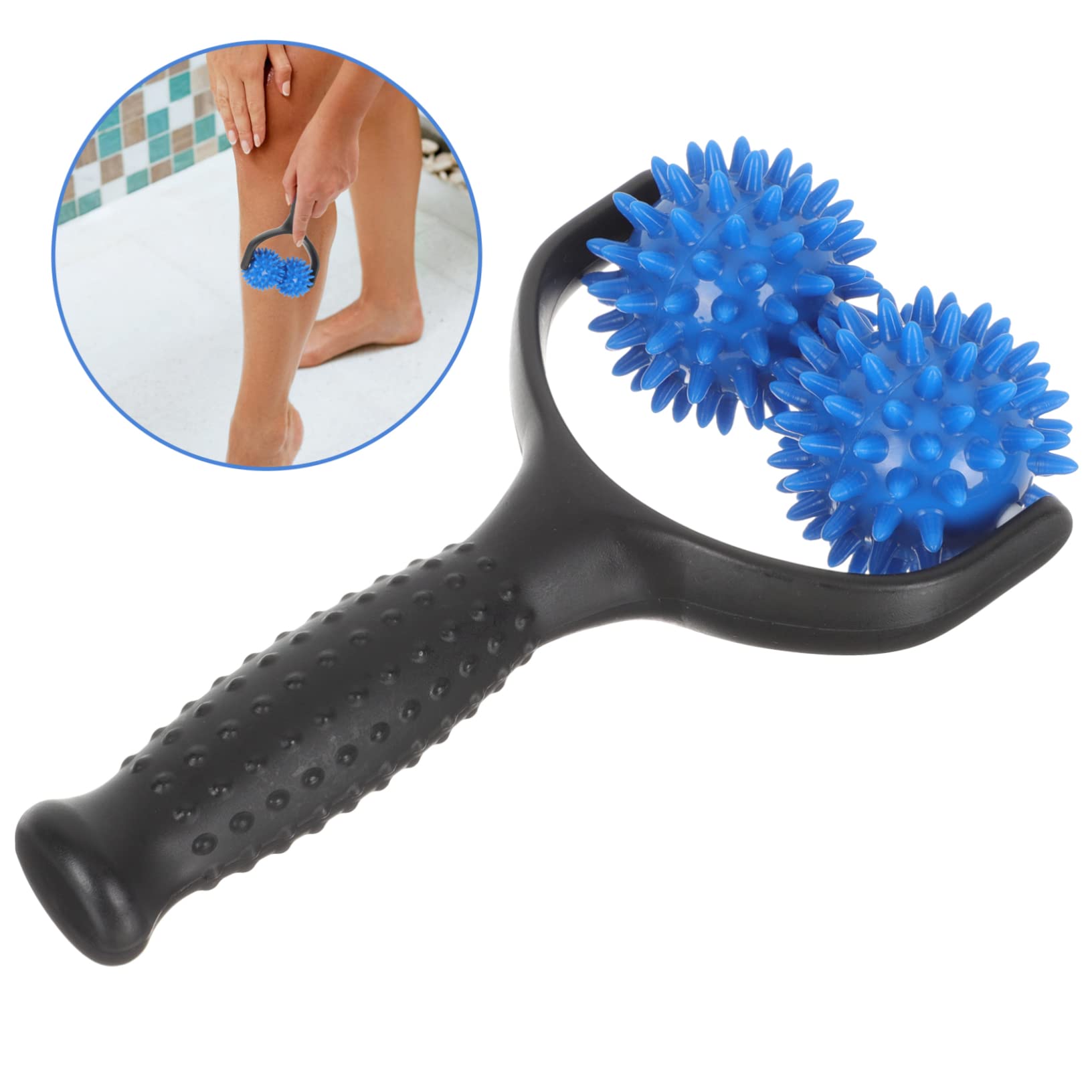 Healvian 3piezas Rodillo De Masaje Muscular Manual Para Espalda y Piernas Herramienta De Estiramiento y Relajación Masajeador De Profundo Para Yoga y Ejercicio
