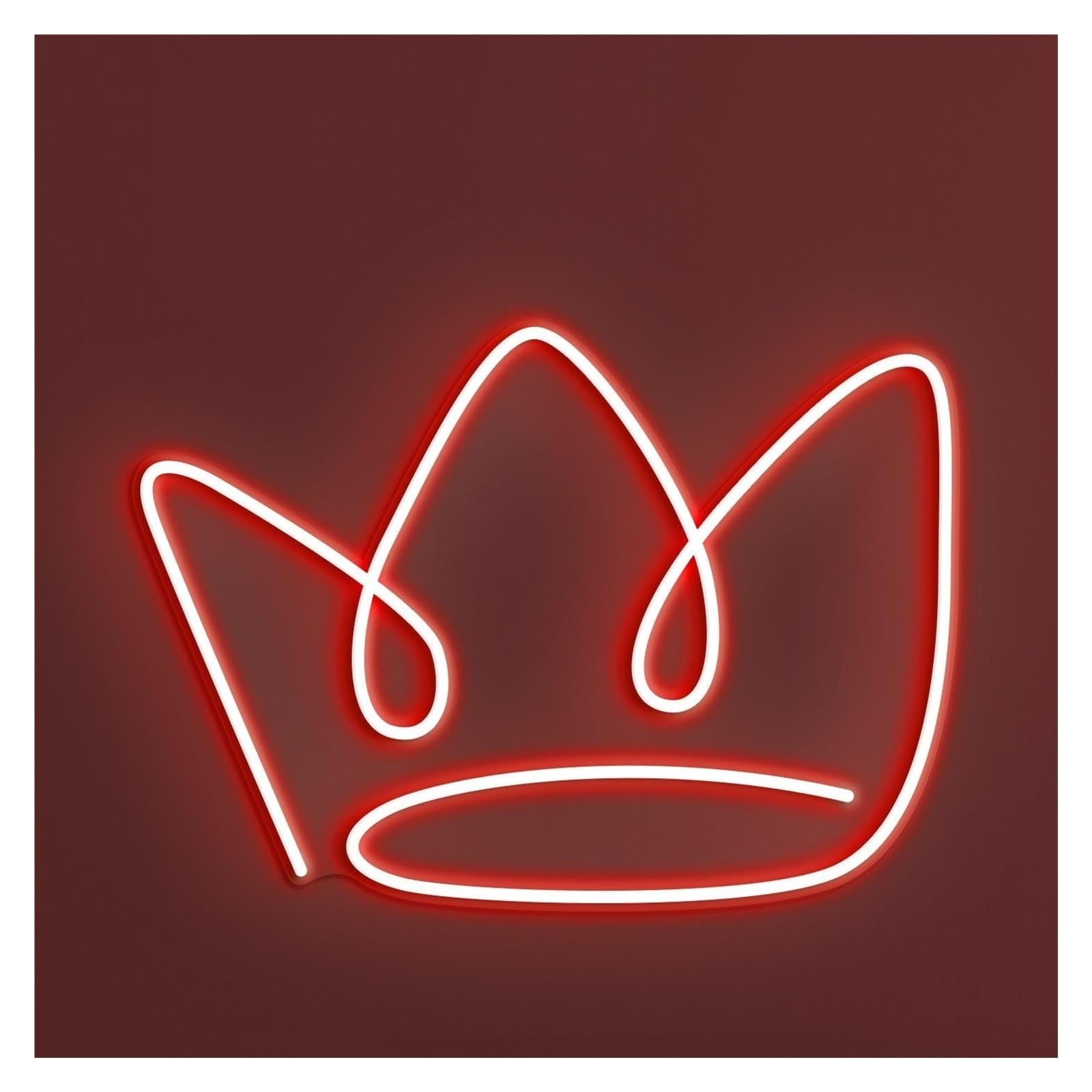 Hanging Art Neon Signs Crown Neon Sign, Suitable For Bedroom Decor With Brightness Adjustable 36cm(Red)
