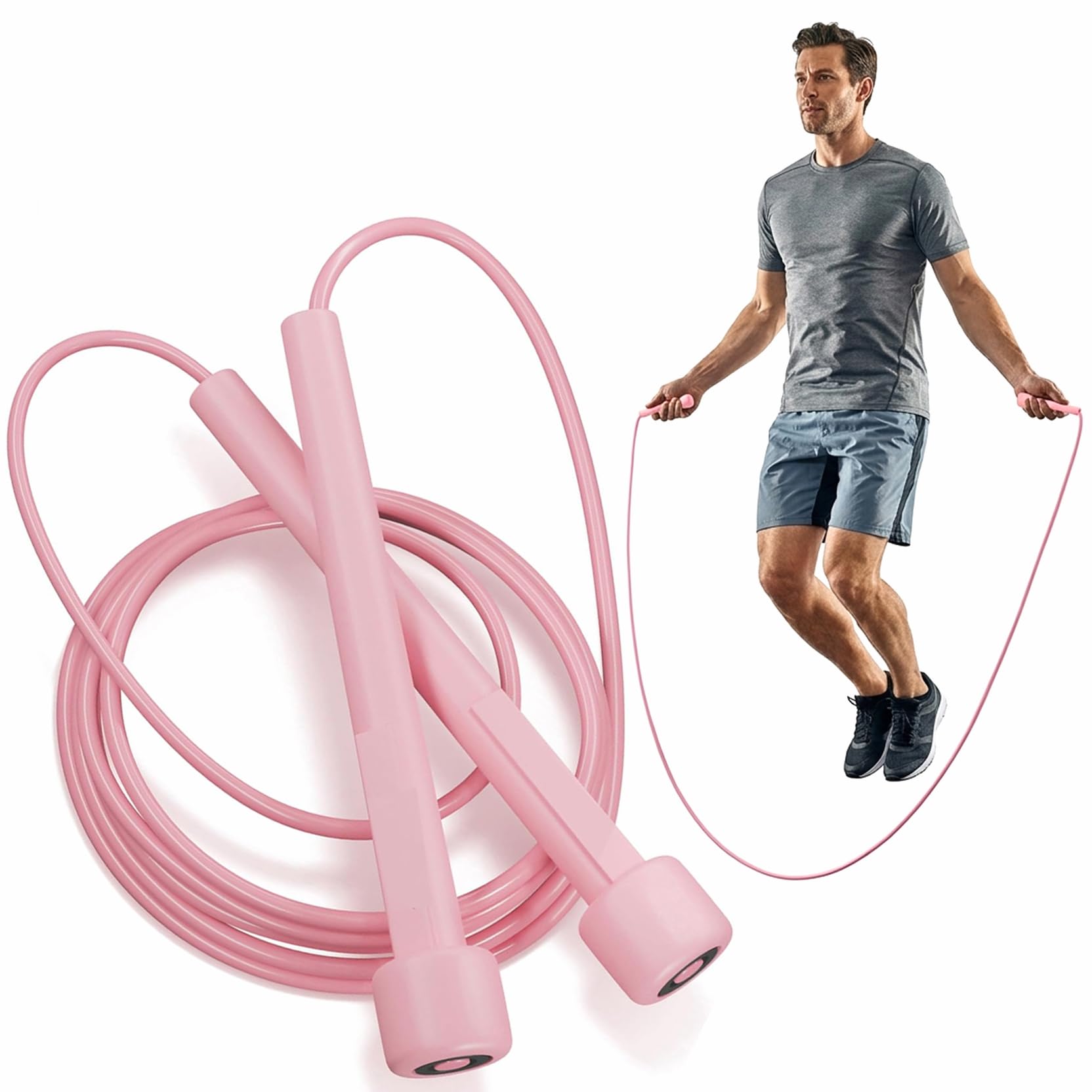 Skipping Rope for Men, Women & Kids – Lightweight Tangle-Free Jump Rope with Soft Foam Anti-Slip Handles-image-24
