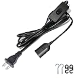 Zarnicy Hanging Pendant Light Cord - Light Bulb Socket with Cord E26/E27 Plug in Light Socket, Extension Hanging Lantern Cord with On/Off Switch, 8.2Ft, Black, 1 Pack