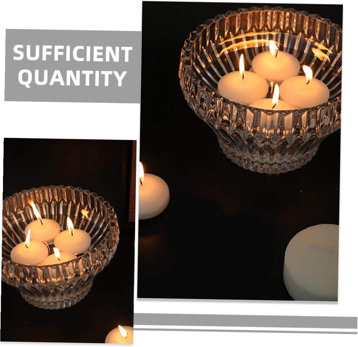 6pcs Small Round Floating Tealight Candles 4.5x2.5cm Unscented Compact Wax Party Candles for Romantic Weddings, Birthday, Hotel, and Dinner Table Décor