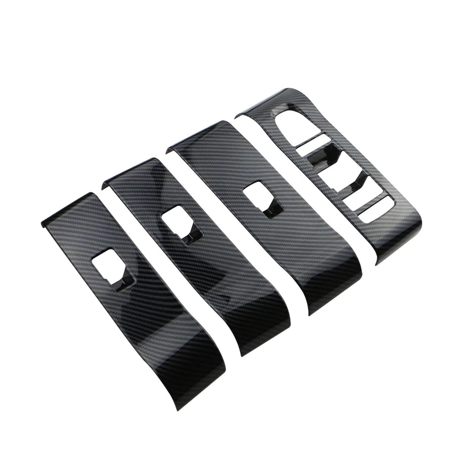 Car Interior Sticker L/RHD Car Windows Lift Panel Cover for BYD for Atto 3 2022-2024 Carbon Fiber Sticker Frame Trim Accessories(RHD)