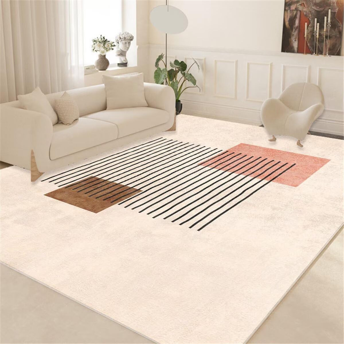 Tapis Chambre Fille Deco Chambre Bébé Décoration de Ligne Simple décoration de Zone de Jeux de Salon antidérapante Tapis Ados 200X300CM