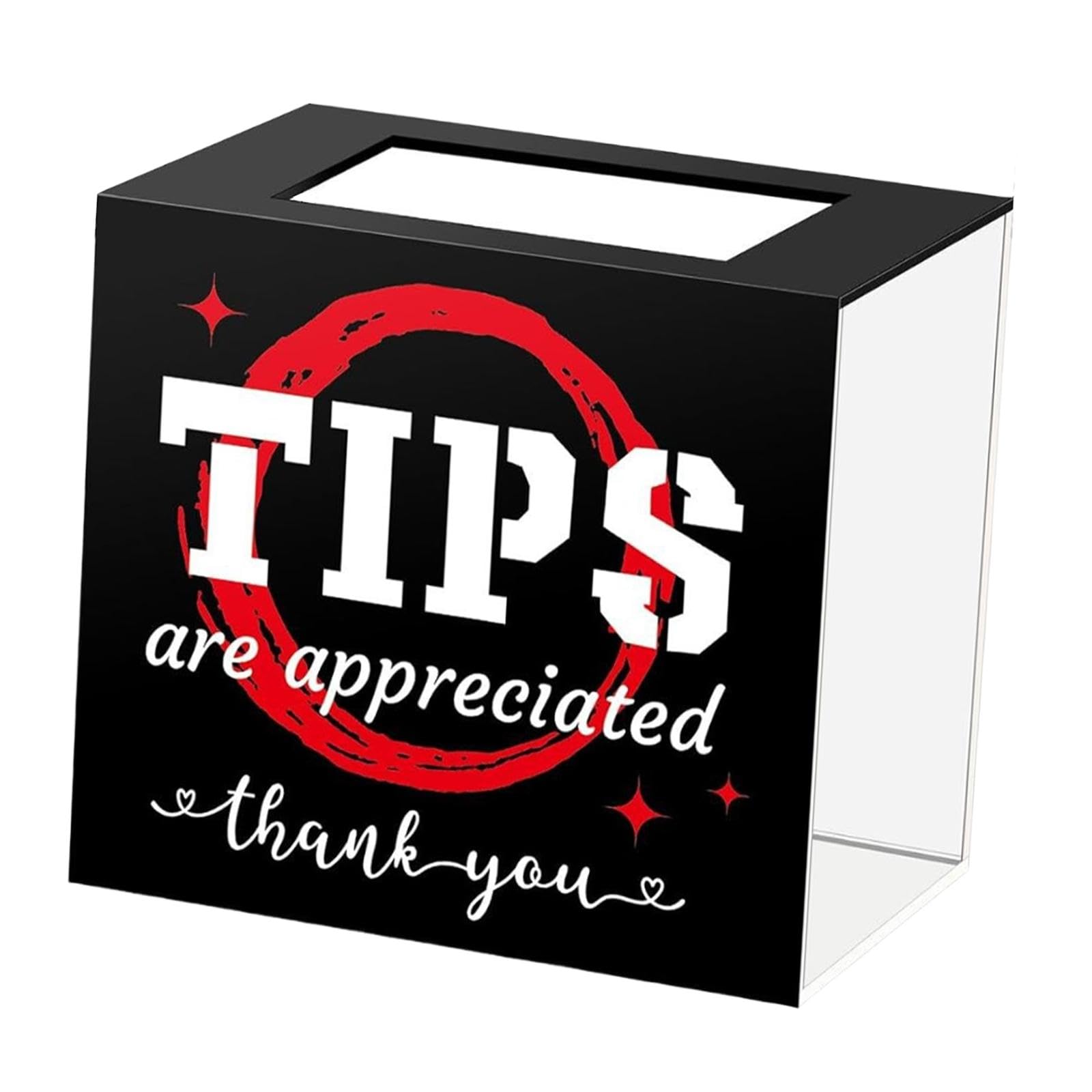 MERISHOPP Tip Jar Fundraising Acrylic Money Storage Container for Cafe Musician Voting Black Red|1 Trimmer Shoulder Strap Double Shoulder Harness|Home & Garden|Home & Garden-image-25