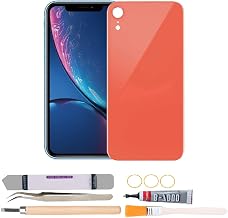 Back Rear Glass Cover Replacement Compatible with iPhone XR 6.1 inches with Repair Tool Kits (Orange)