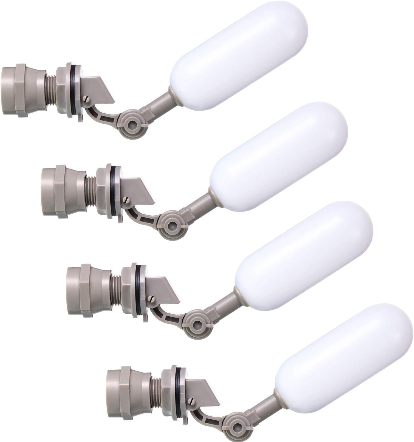 4 Pieces 1/2 Inch Float Ball Valve Plastic Water Float Valve Mini Plastic Float Valve with Adjustable Arm for Automatic Water Level Control of Water Tank