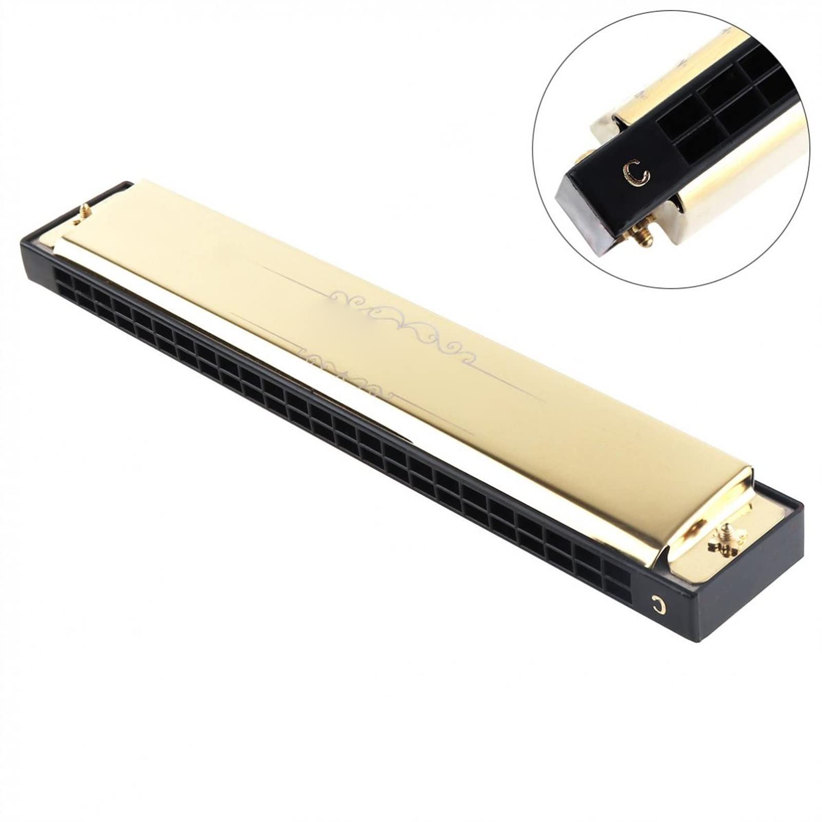 Złoto 24 Otwory Harmonijka Tremolo Tone Key C Harfa Usta Organy Instrumenty Muzyczne Harmonijka Dla Początkujących