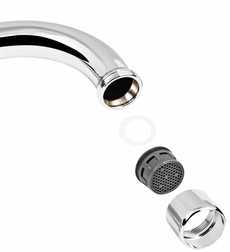 Cornat Auslauf HU-Form 165 mm - Messing verchromt - Langlebig & rostfrei - Flexibel einsetzbar - mit Luftsprudler / Schwenkauslauf / Wasserhahn Verlängerung / Armatur Anschluss / TEC351204