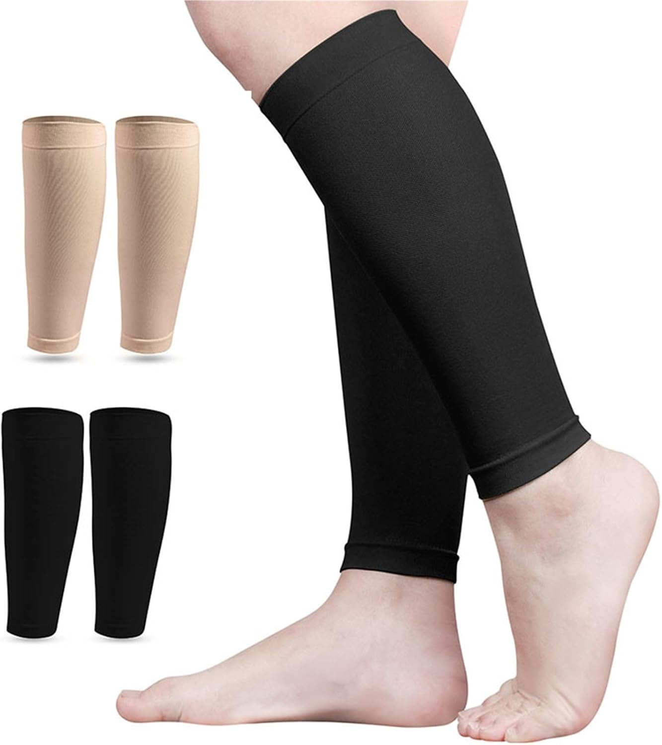 1 Pair Compression Calf Support Breathable Elastic Sports Calf Leg Brace Sleeves for Football Cycling Jogging Running for Shin Splint Relief, Recovery, Running