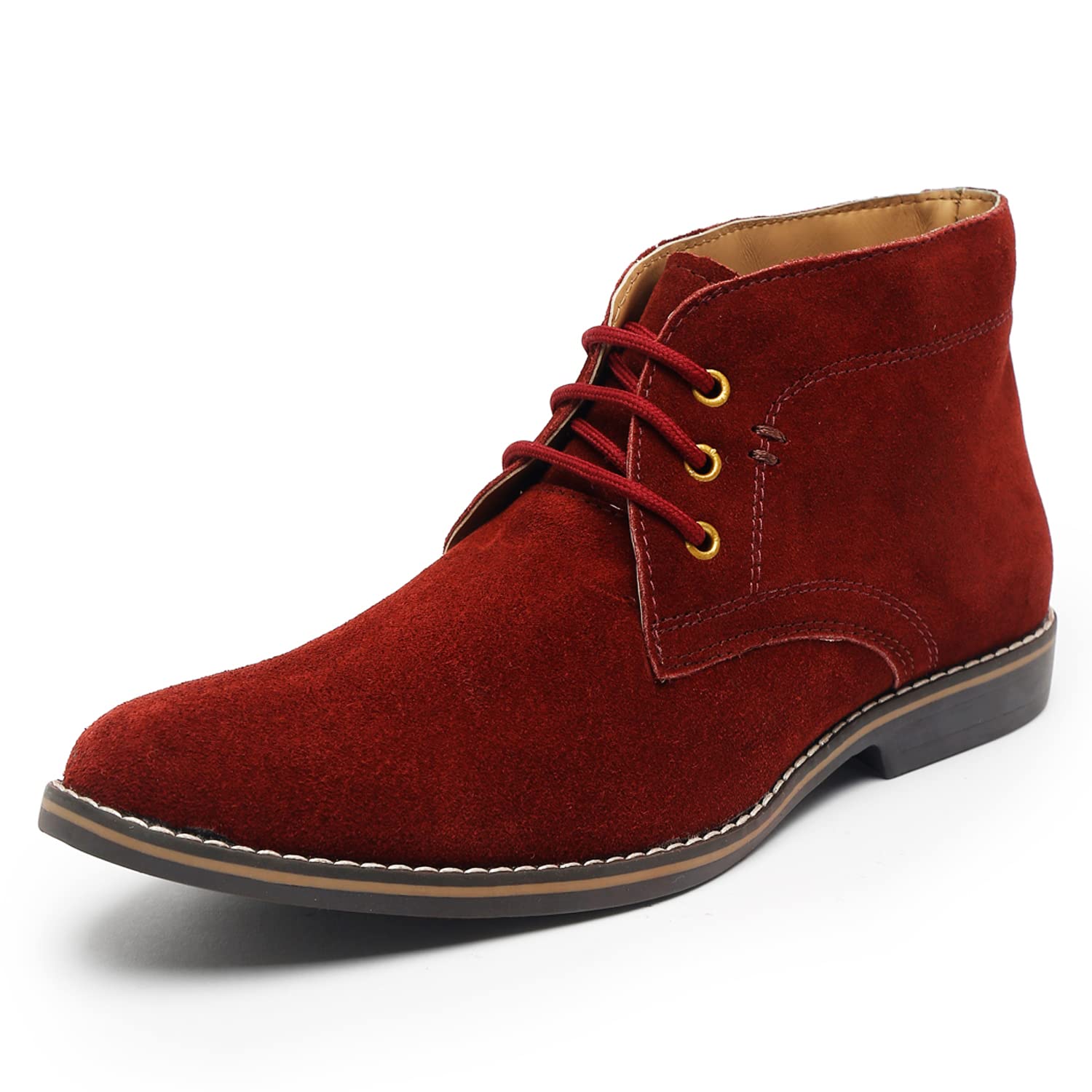 LOUIS STITCH Men’s Italian Suede Leather Boots British Chukka Style Handcrafted High Ankle Boot for Men Biking Hiking (SU-CK_GE)