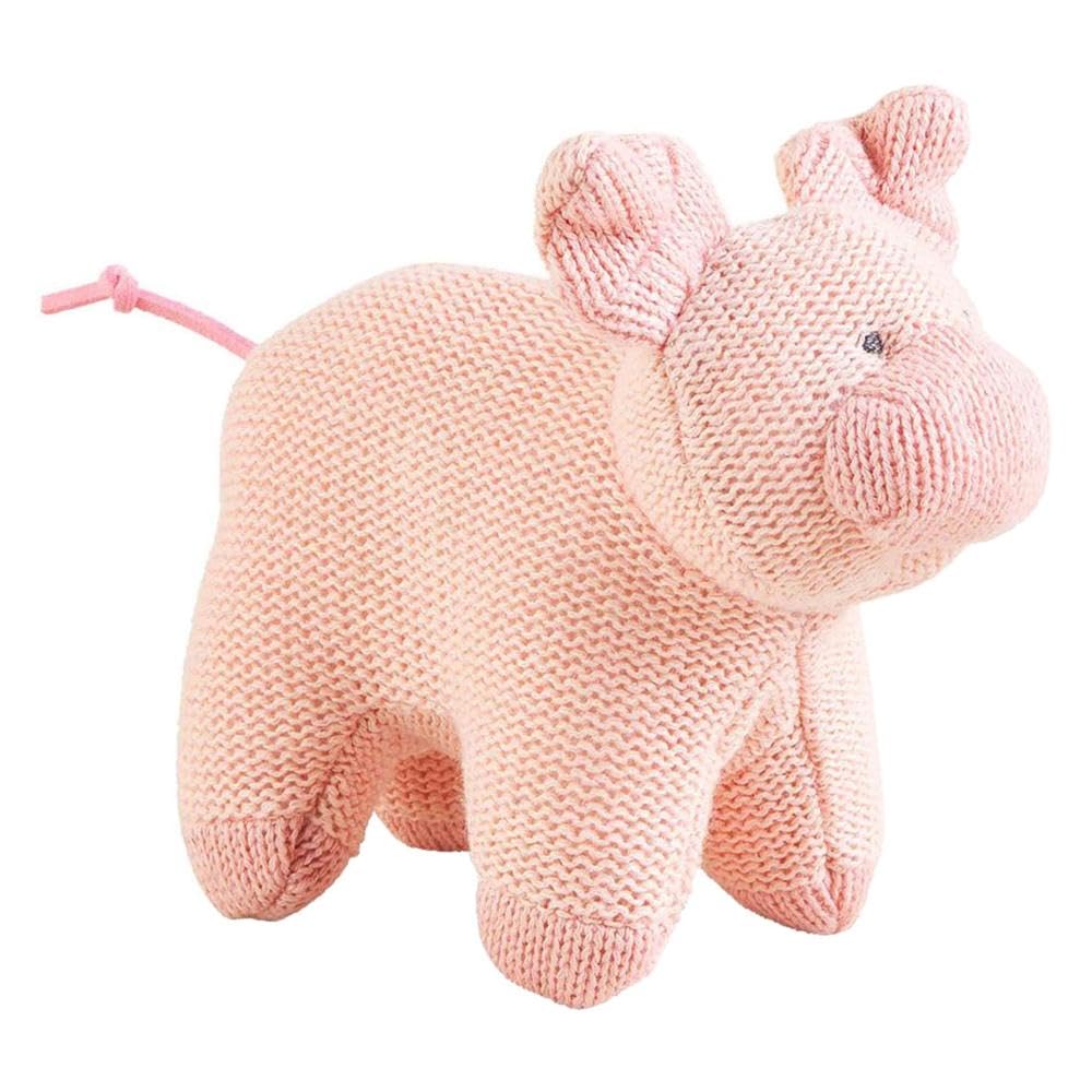 Mud Pie Children's Knit Rattle, Pig