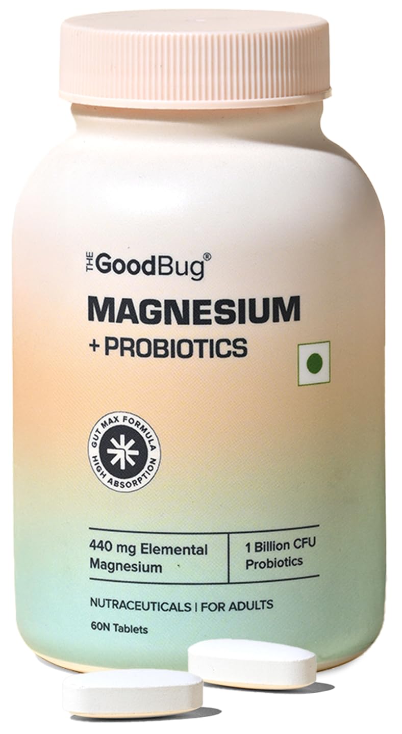 The Good Bug Magnesium Bisglycinate Tablets with Probiotics | 440mg Elemental Magnesium | Highly Bioavailable Form | Supports Muscle Recovery, Deep Sleep & Gut Health | 60 Tablets-image-22