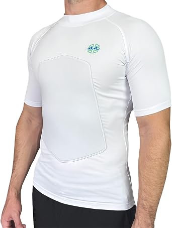 RIBBY SPF 50+ 5mm Padded Rash Guard for Surfing, Boogie, Scuba