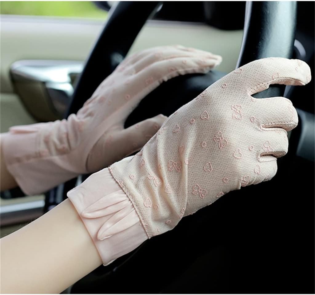 Spring and Autumn Gloves Women's Thin Ice Silk Cycling Touch Screen Sunshade Sleeves Breathable