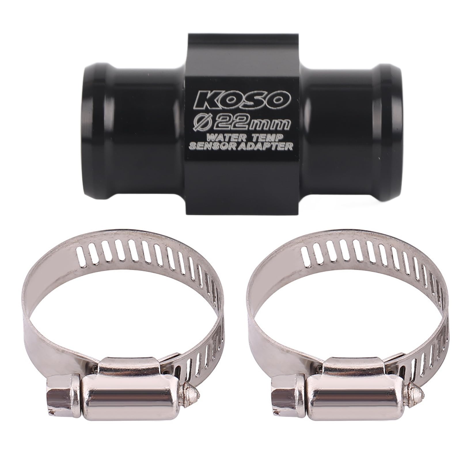 Akozon Adaptador de Temperatura del Agua para Motocicleta, Medidor de Sensor de Manguera de Tubo de Junta, para Motocicletas Universales, Aleación de Aluminio, Negro (22MM)