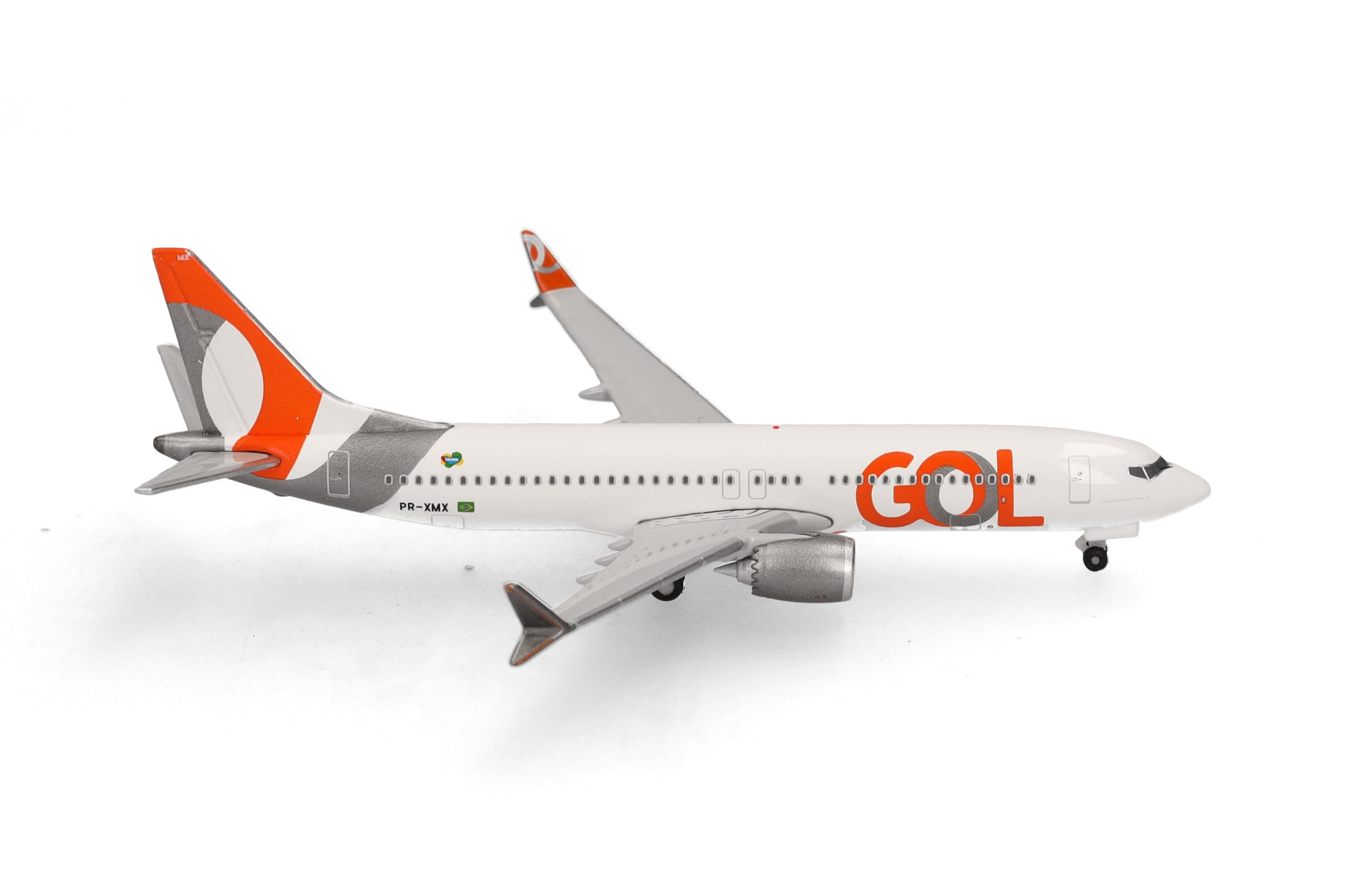Herpa Model Airplane GOL Linhas Aéreas Boeing 737 Max 8 – PR-XMX, miniature scale 1:500, collectible, airplane model without stand, metal