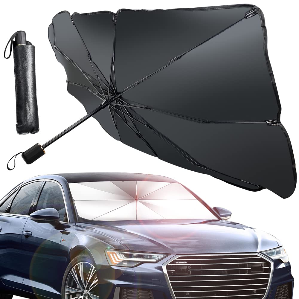 Car Sun Shade Windshield Umbrella,Front Windshield Reflective Sunshade,Car Sunshades for UV Ray Block & Sun Heat Protection,Keep Your Vehicle Cool(55.2x31.5inch) (s001)