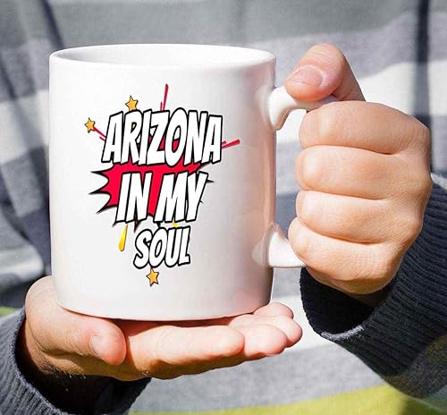 Miniatura 3 de Funny Gift Nature Lovers & Arizona Residents Gift - Arizona Landscape Hand Drawn Design for Men and Women - 11 Oz White Ceramic Coffee Mug