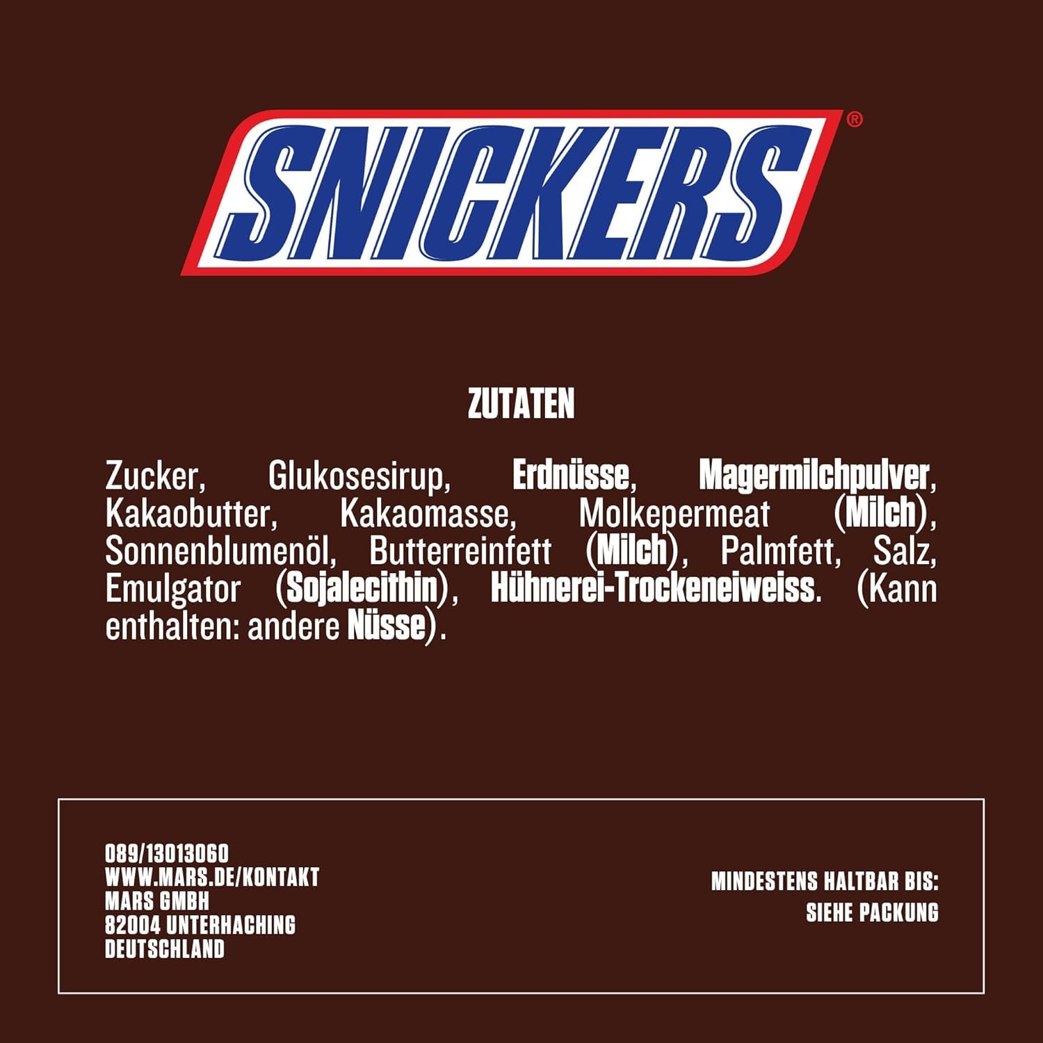 Snickers, Caramel & Peanuts, Bulk Chocolate Box, Vollmilchschokolade Minipackung, 2x 150x 18g