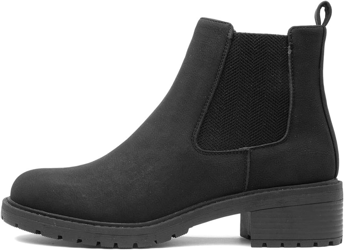 Womens Black Block Heel Chelsea Boot