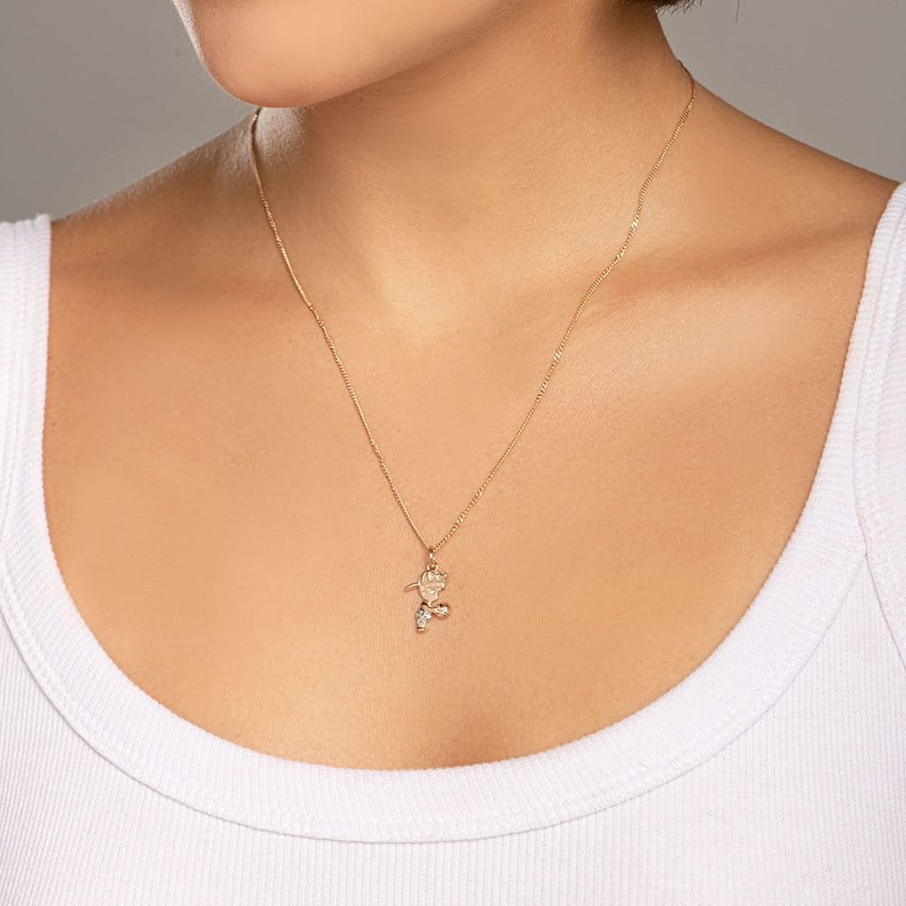 Rommanel 18K Gold Plated Charm Pendant with Zirconia Crystals, Pendant with Soccer Ball Design Jewelry for Women